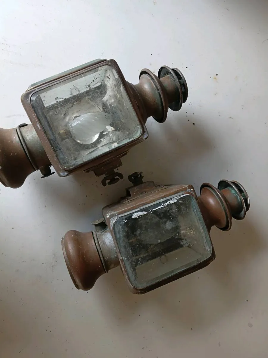 Antique Bleriot Car Lamps - Image 1
