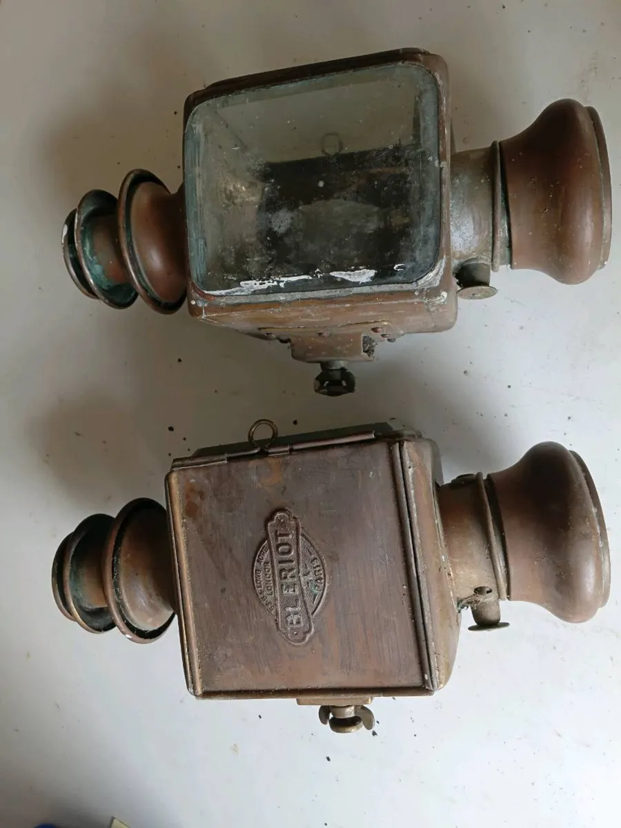 Antique Bleriot Car Lamps - Image 3