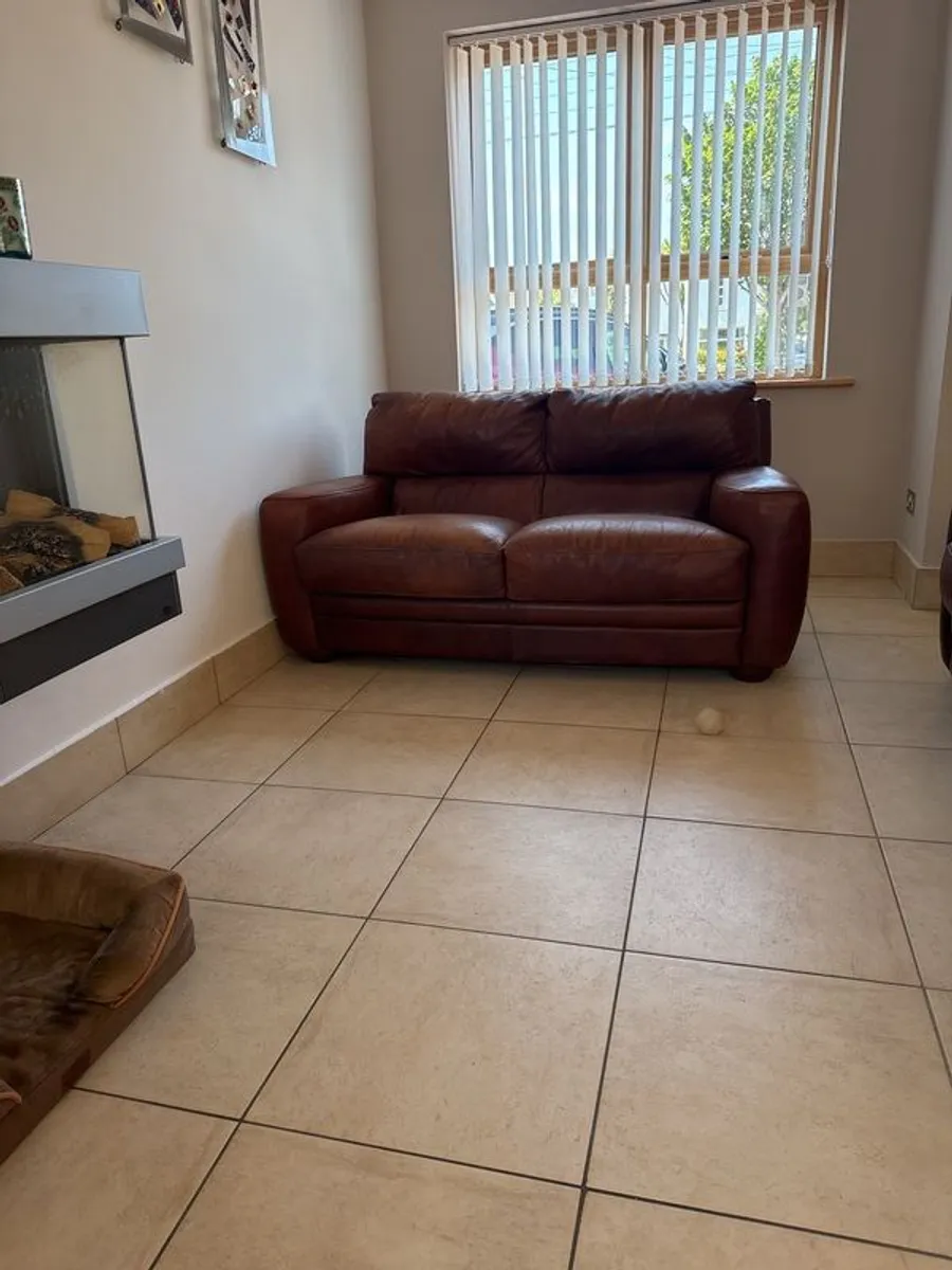 Brown/Tan 2 & 3 seater leather couches - Image 1