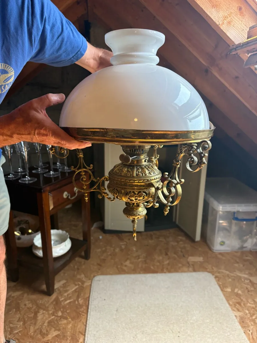 Victorian Brass hanging light