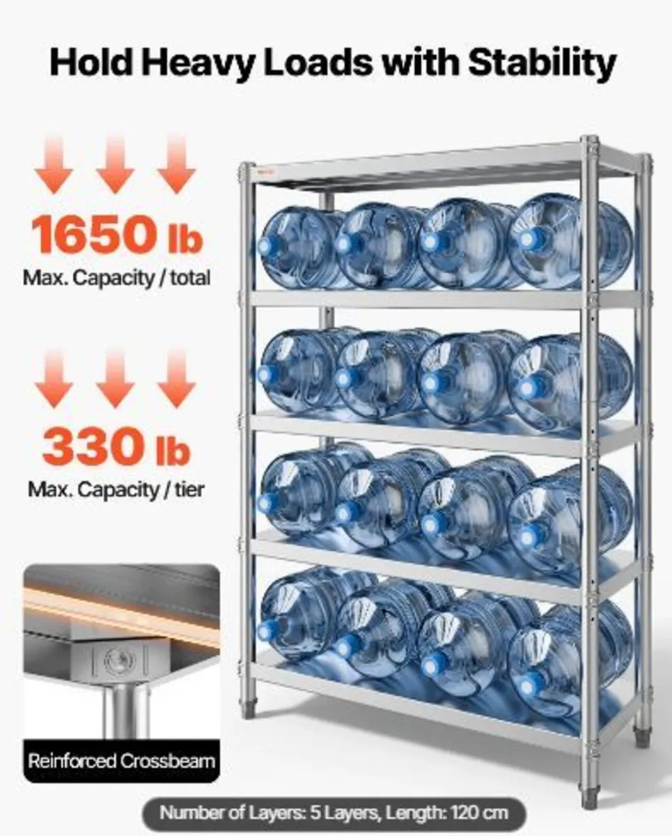 Shelving Unit 48x18.5 Inch Storage Shelves 5-Tier - Image 3