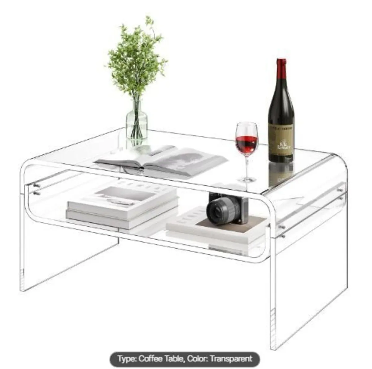 Acrylic Coffee Table, 2 Tiers - Image 4
