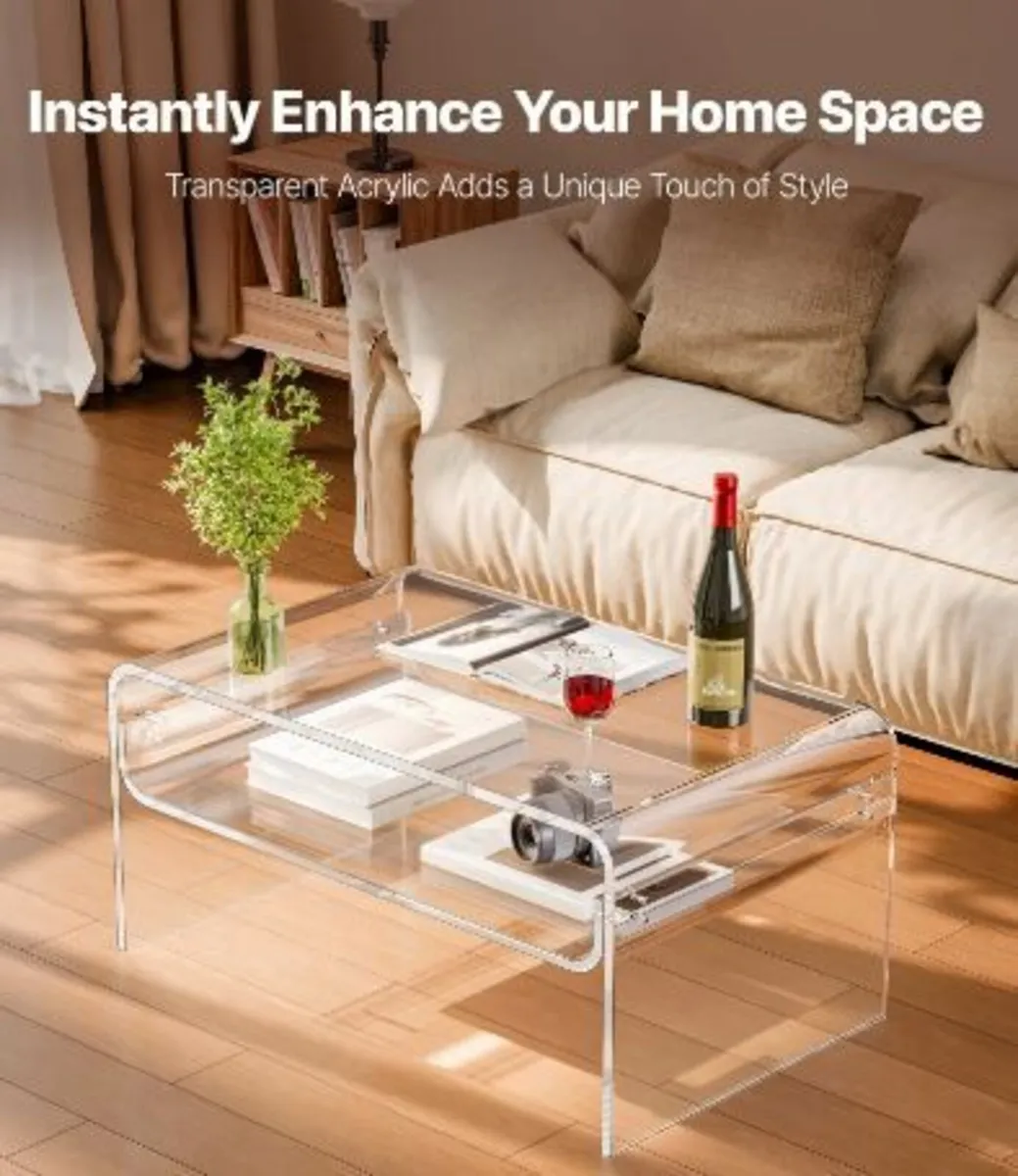 Acrylic Coffee Table, 2 Tiers - Image 1