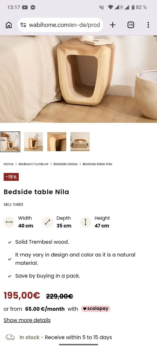 Wabi Nila night stand - Image 1