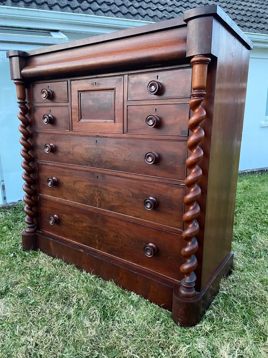 Victorian tall chest drawers - Image 2
