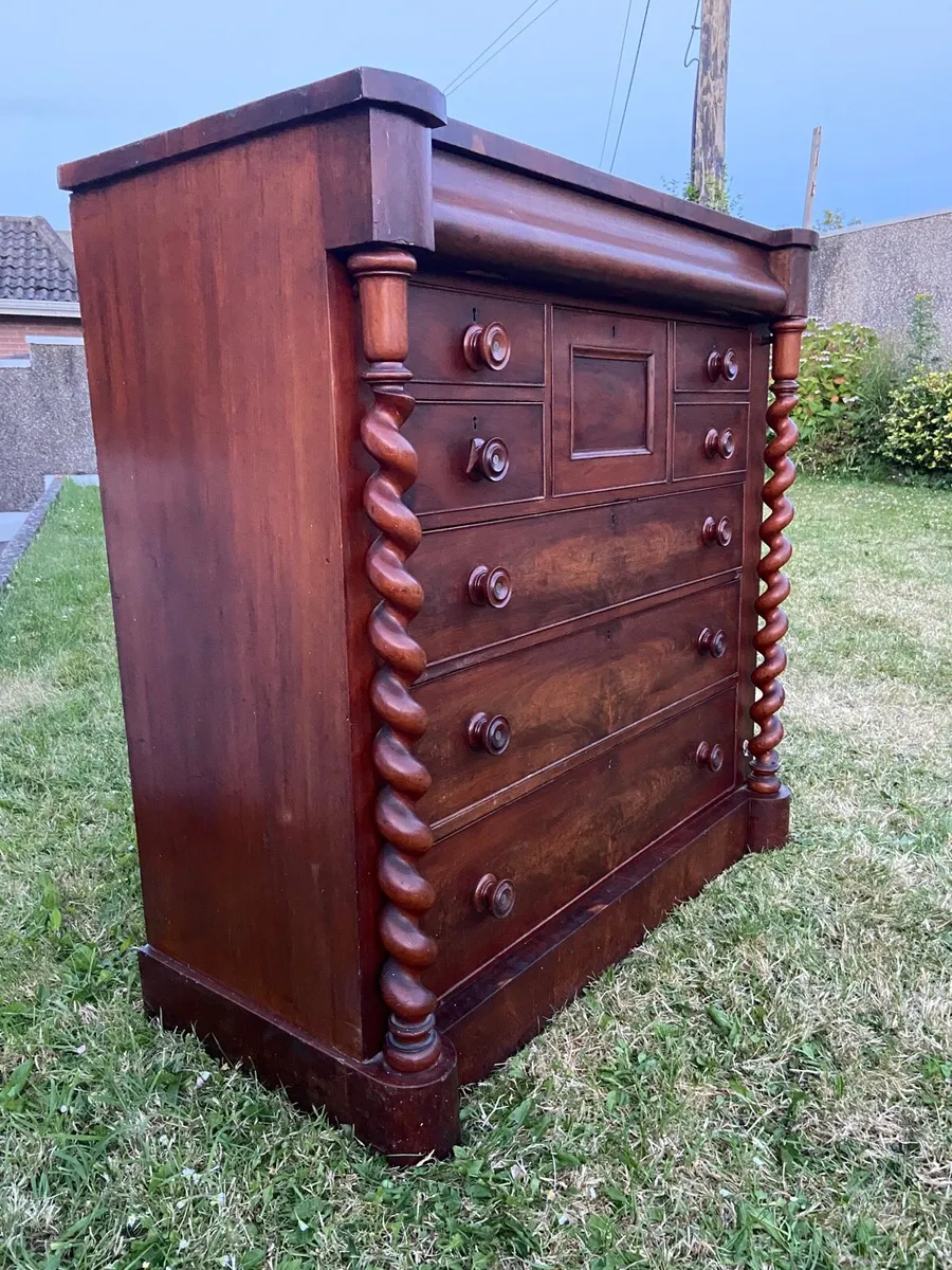 Victorian tall chest drawers - Image 3