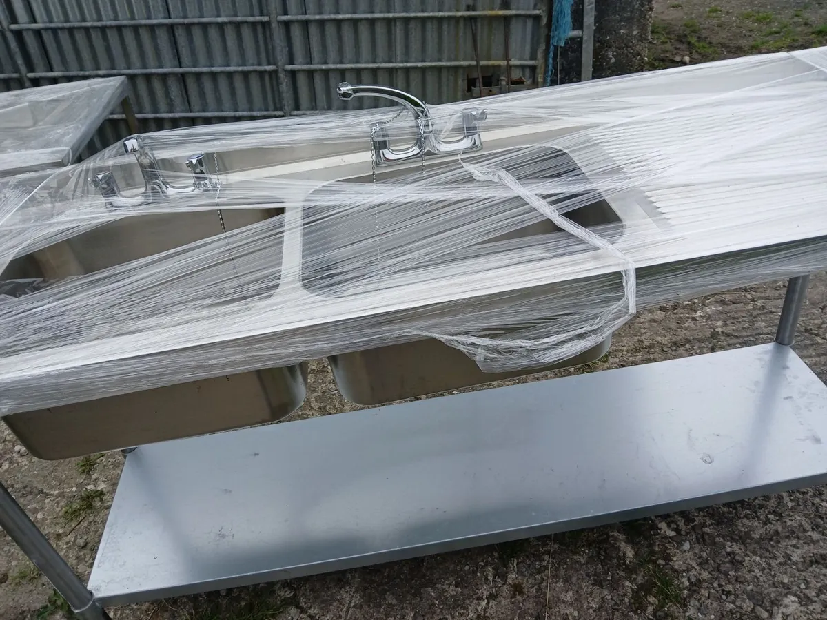 Staneless steel cabbinet double sink unit complet. - Image 3