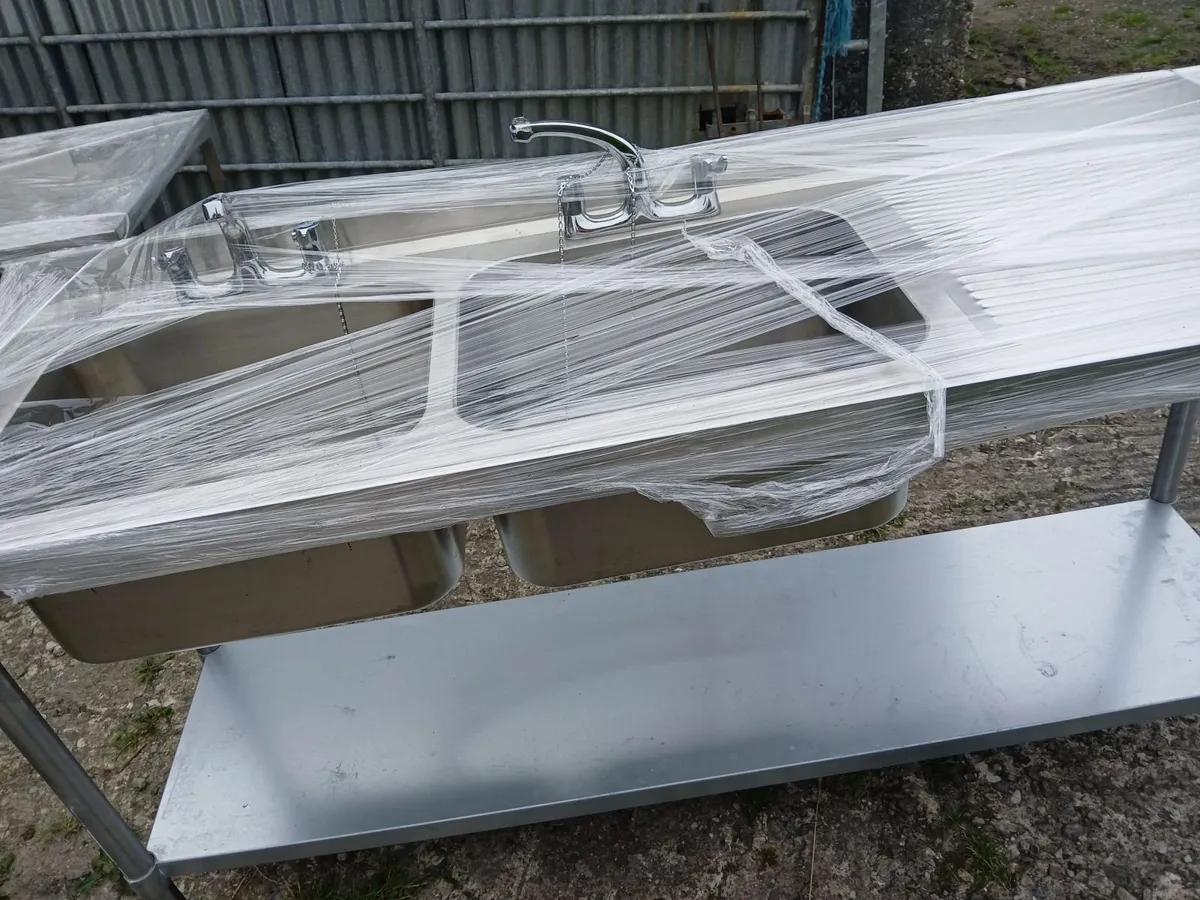 Staneless steel cabbinet double sink unit complet. - Image 4