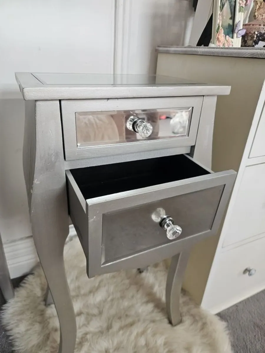 2 x Silver bedside lockers - Image 3