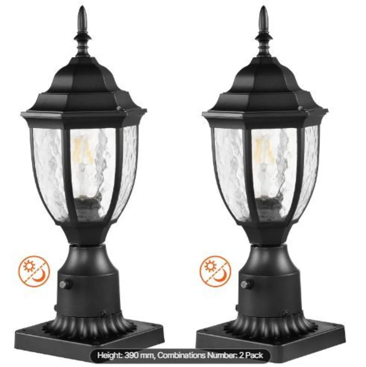 2 Pack Dusk to Dawn Outdoor Post Light - Image 4