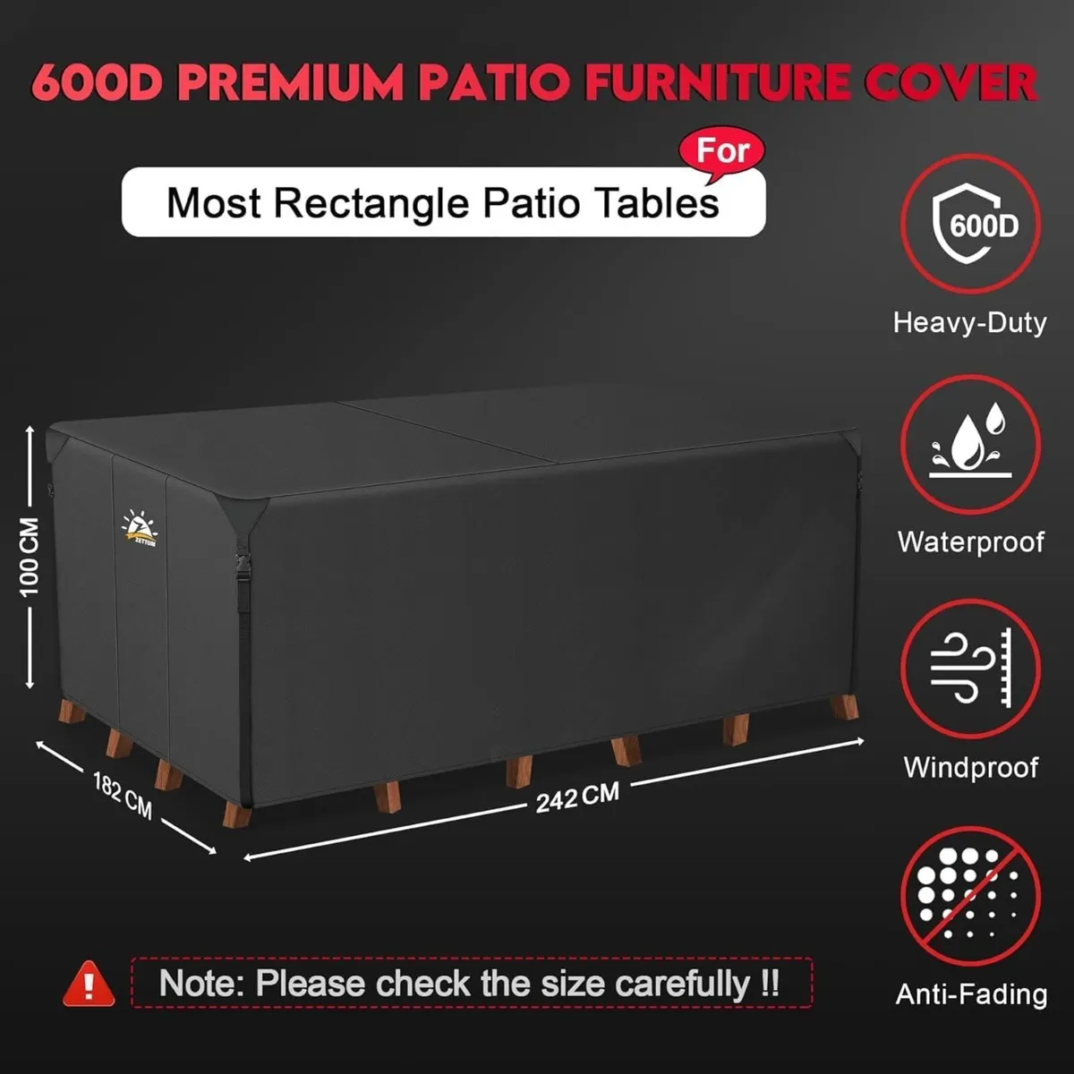 Furniture Cover 242 *182*100cm Garden Table Cover - Image 3