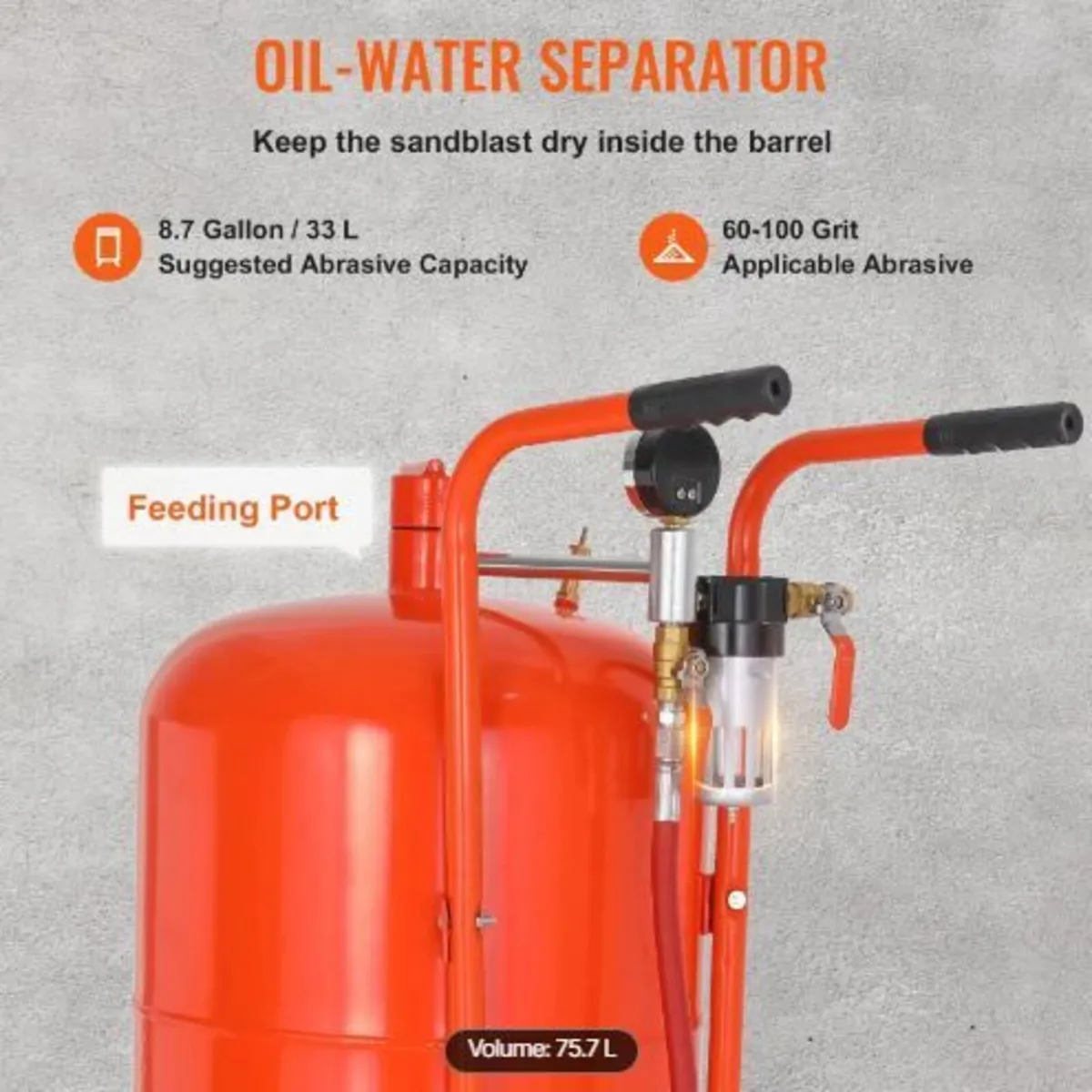 75.7 L Sand Blaster 60-110 PSI High Pressure - Image 2