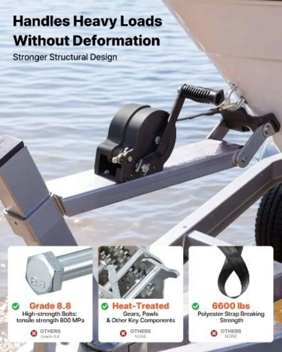 Boat Winch, 726 kg Hand Winch - Image 2