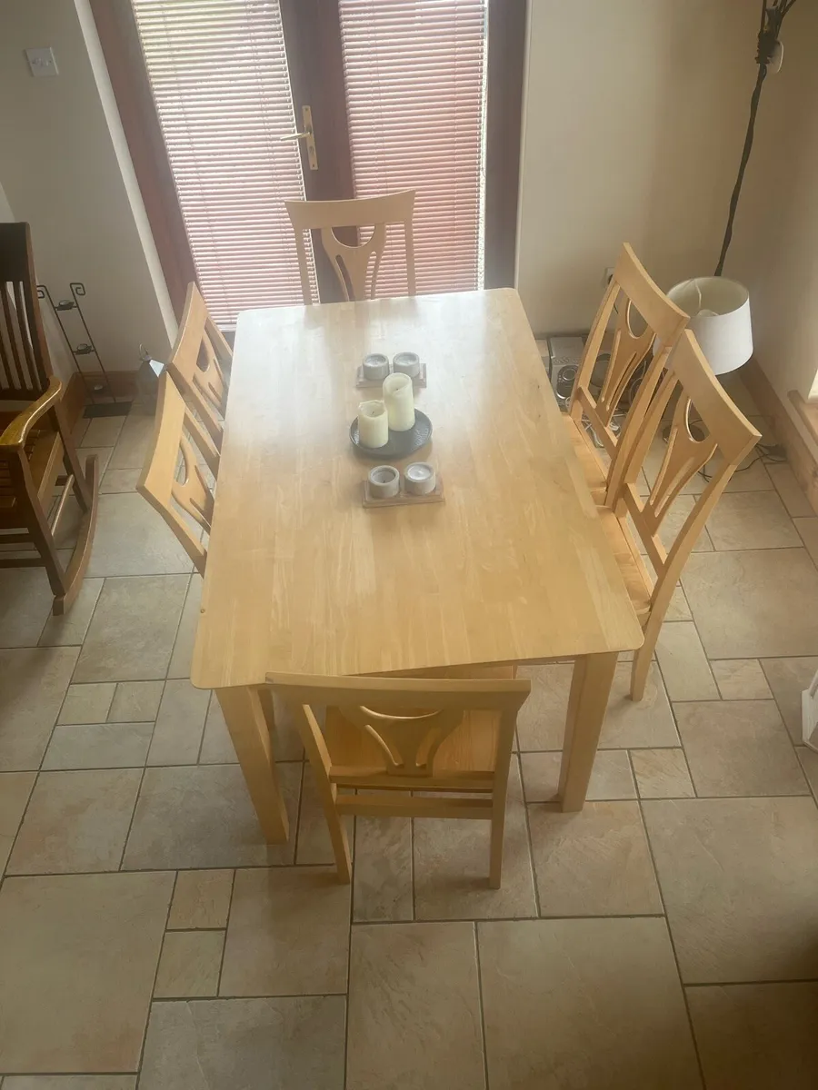 Dining room table and six chairs