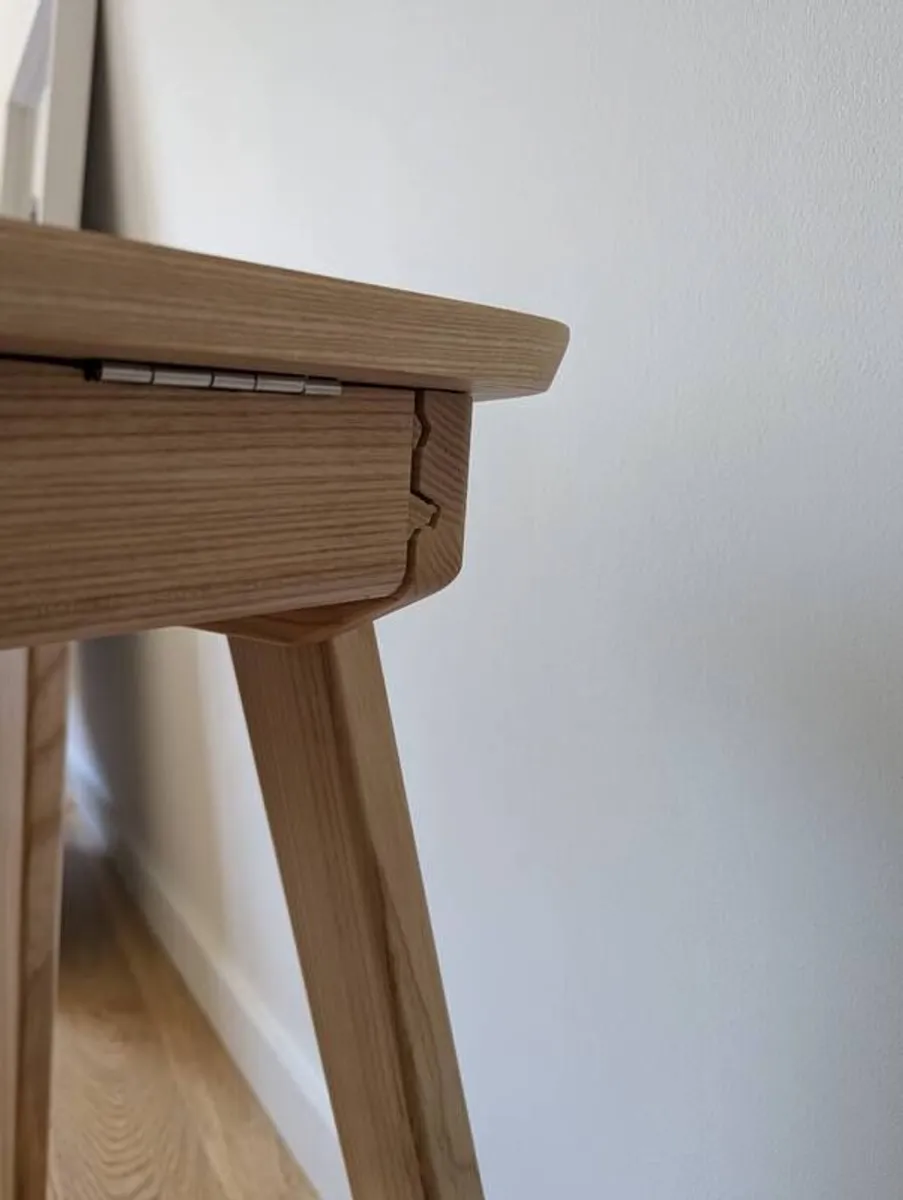 Desk in veneer and solid ash wood 120 x 65 cm. - Image 4
