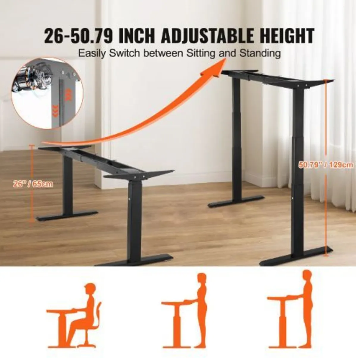 Electric Standing Desk Frame Dual Motor Adjustabl - Image 2
