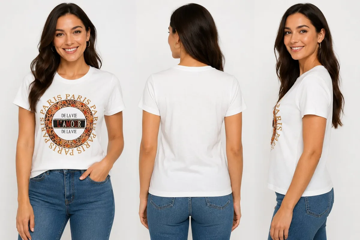 Women's White Paris L'Amour Graphic T-Shirt - Image 2