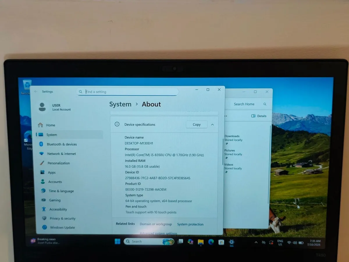 Lenovo ThinkPad T480 Intel i5 8th Gen | 16GB RAM - Image 3