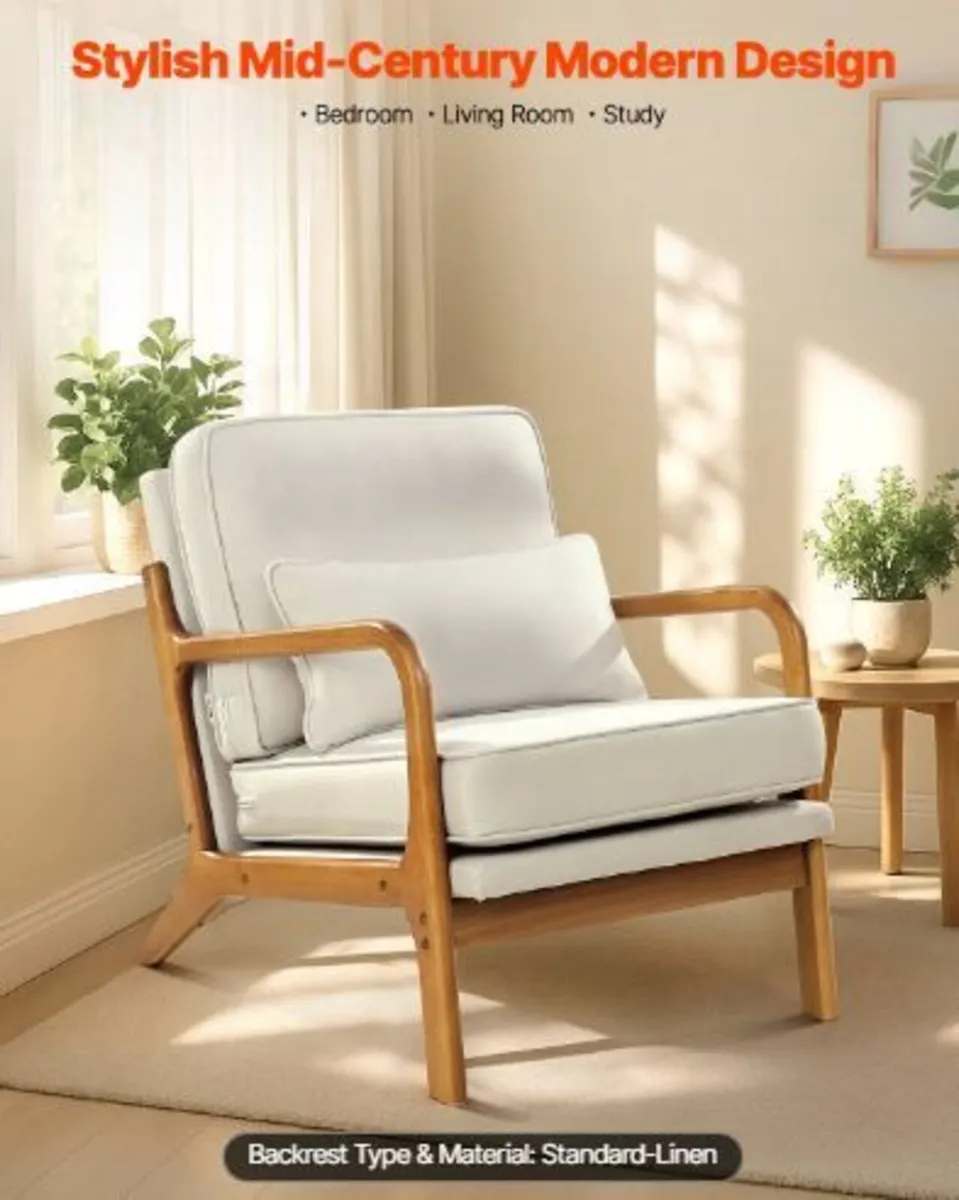 Accent Chair, Mid Century Modern Armchair - Image 2
