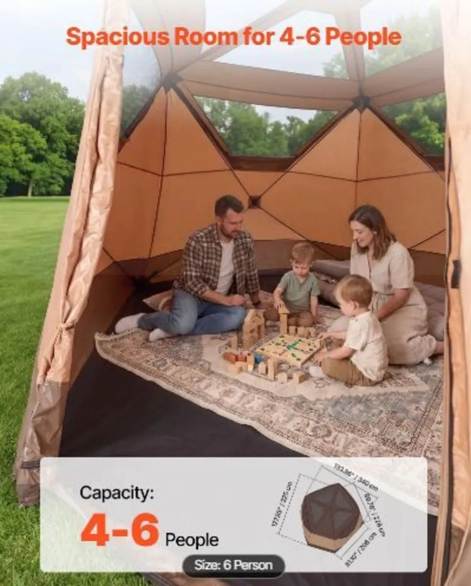 Camping Tent, 6 Person Pop Up - Image 2