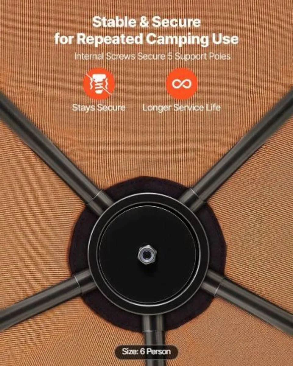 Camping Tent, 6 Person Pop Up - Image 4