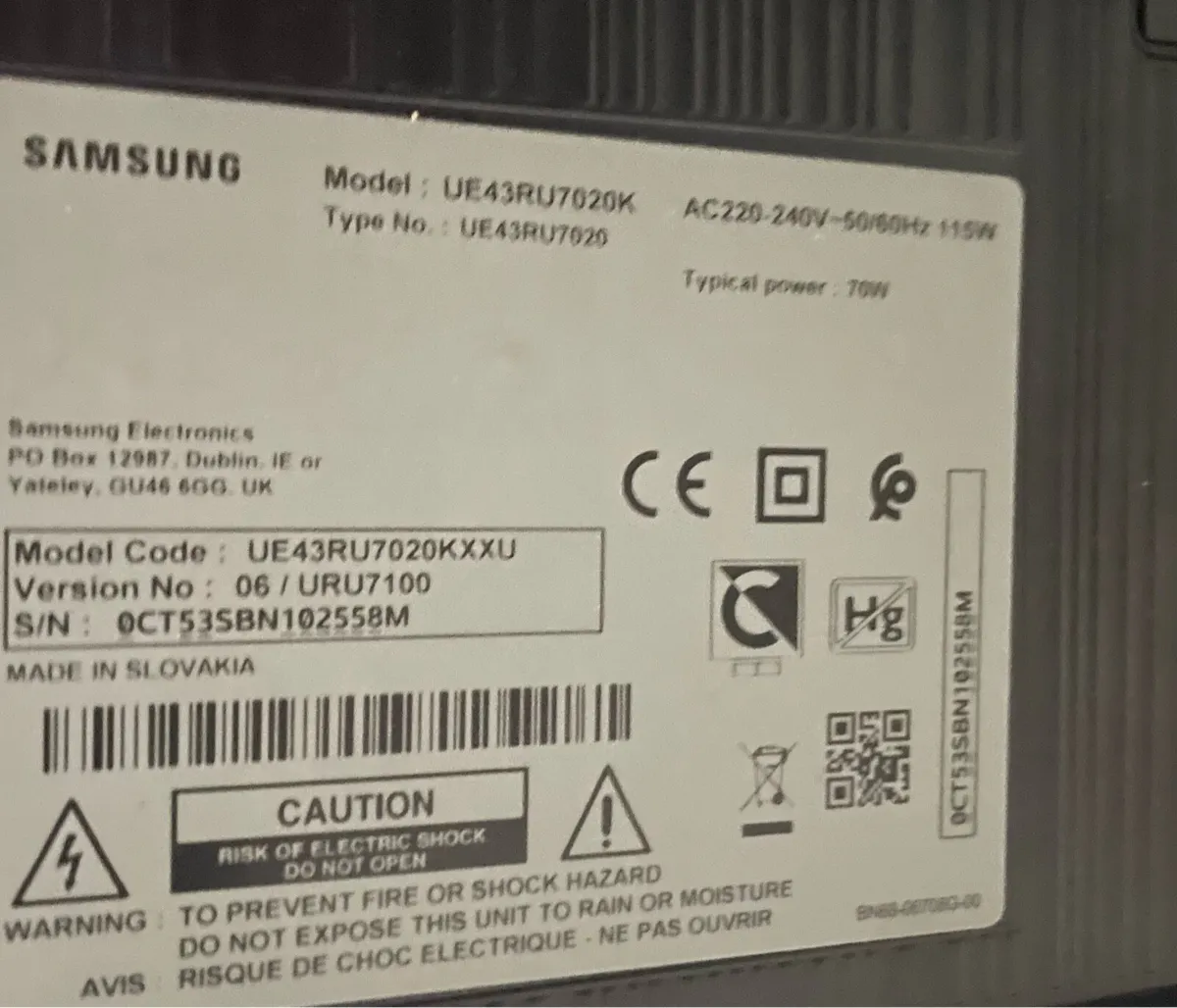 43” SAMSUNG 4K SMART TV (READ ADD) - Image 2