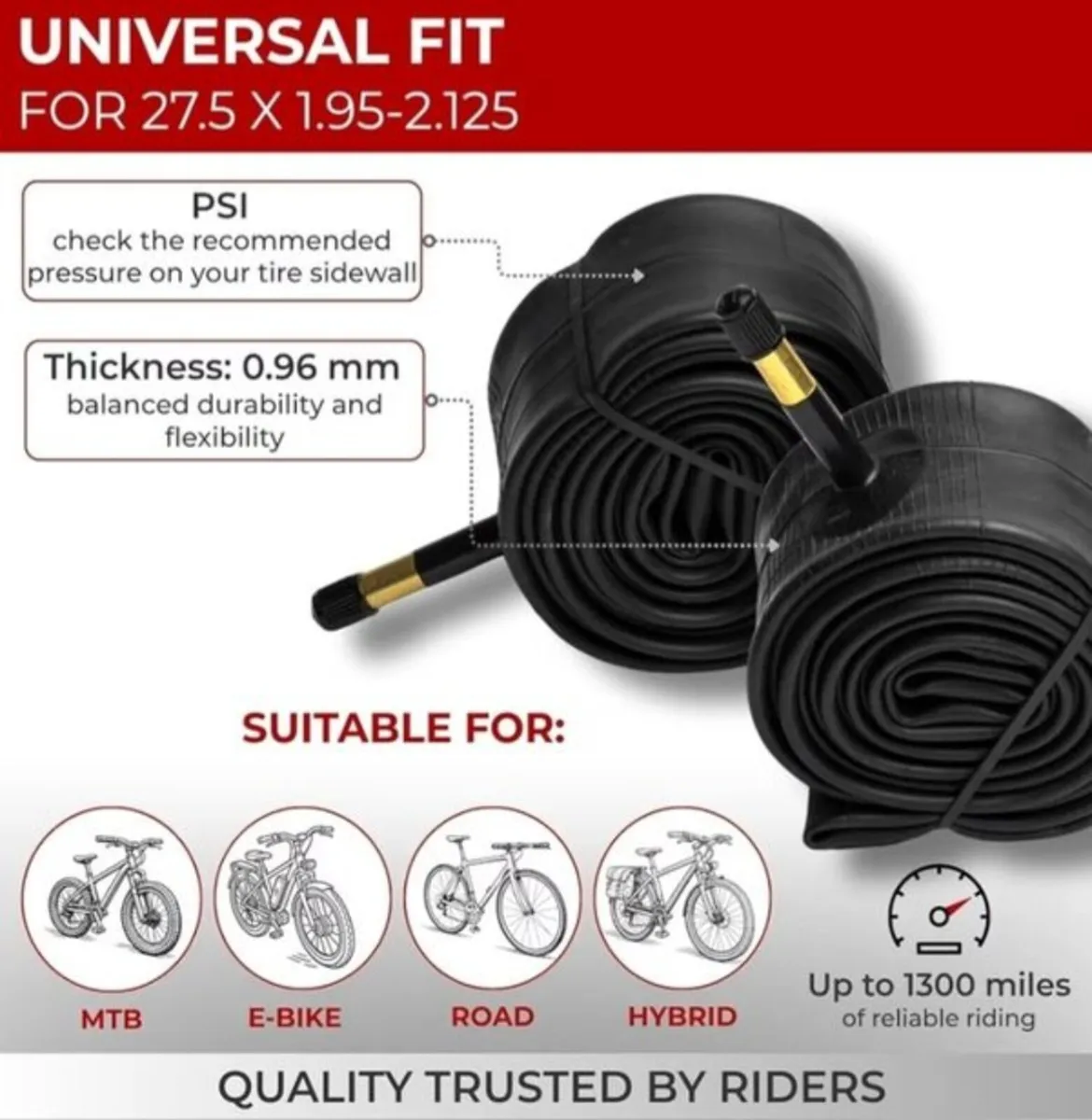 27.5 x 2.10 Bike tyre tubes. - Image 1