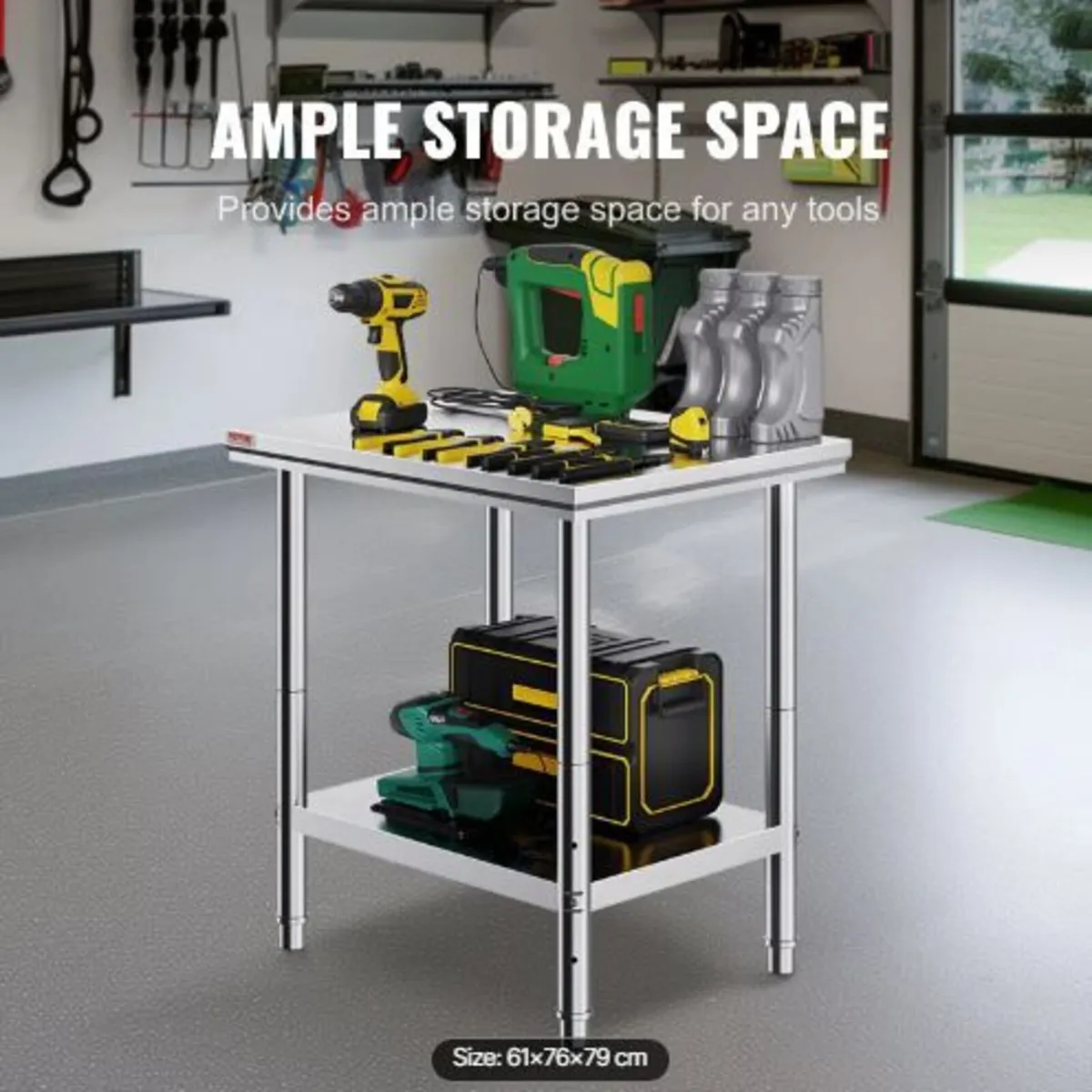 Stainless Steel Prep Table, 24 x 30 x 31 Inch - Image 4