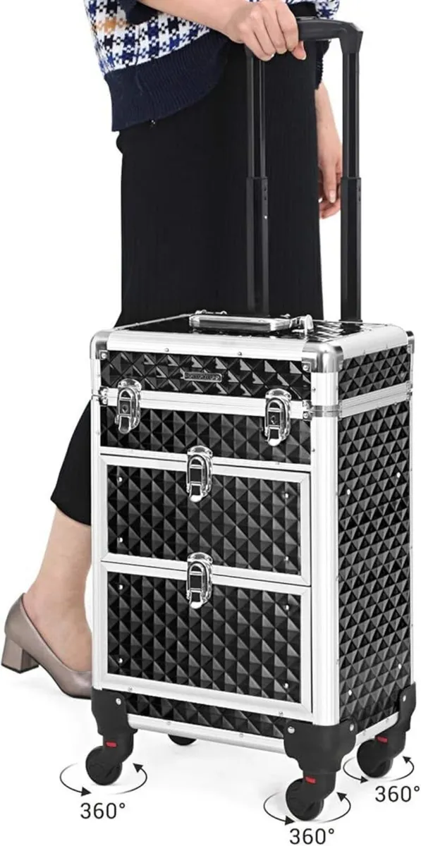 Songmics Trolley Hand Makeup Cosmetic Box Case - Image 3
