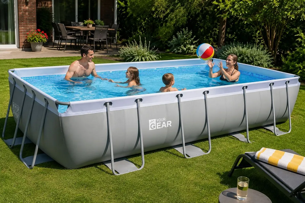 Family Pool 4 x 2 x 1 m Steel Frame Swimming Pool - Image 1