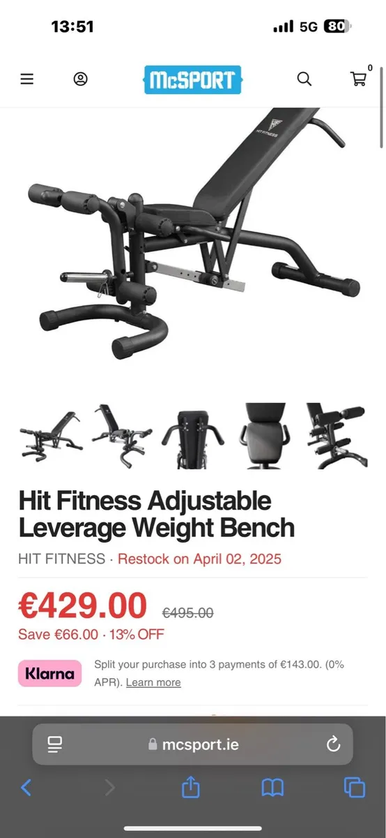 LARGE SELUXE WEIGHT BENCH, SAVE 180 EURO ON NEW!! - Image 2