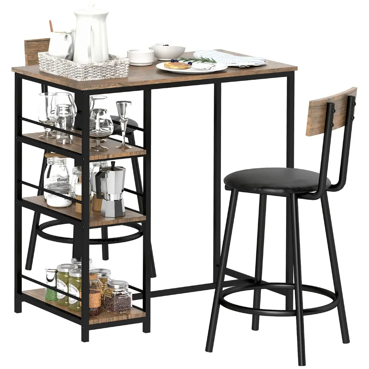 3 piece dining set with bar table and 2 chairs - Image 4