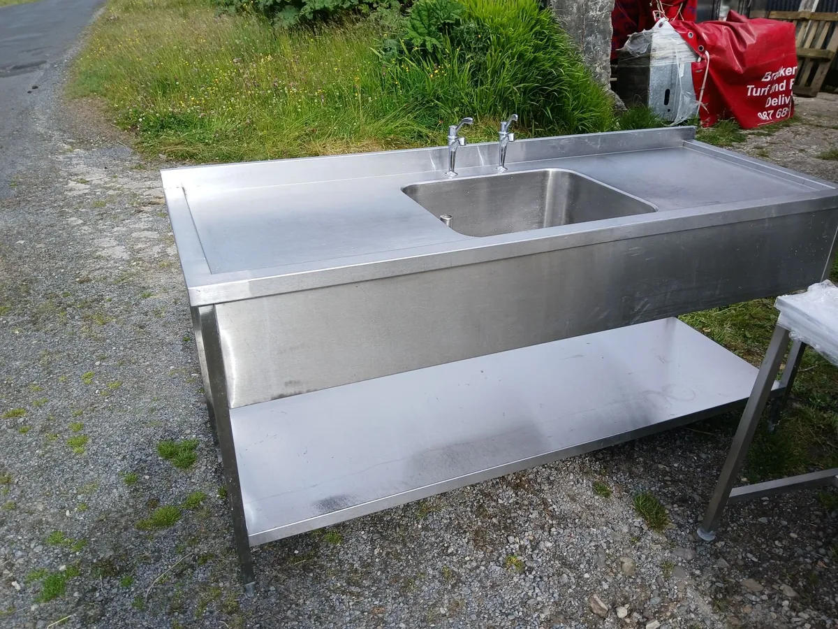 Staneless steel cabbinet double sink unit complete - Image 4