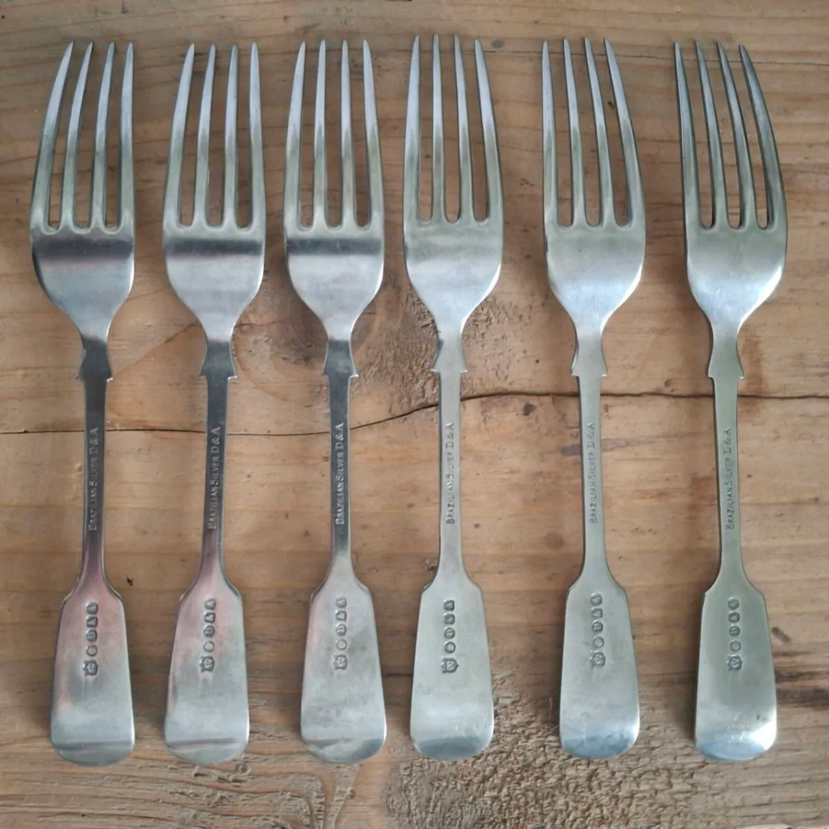Antique Nevada Silverplate Fiddle Forks - Image 1