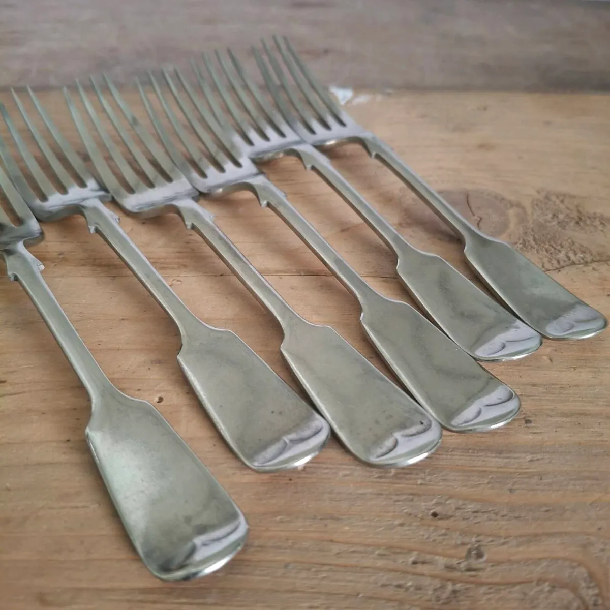 Antique Nevada Silverplate Fiddle Forks - Image 2