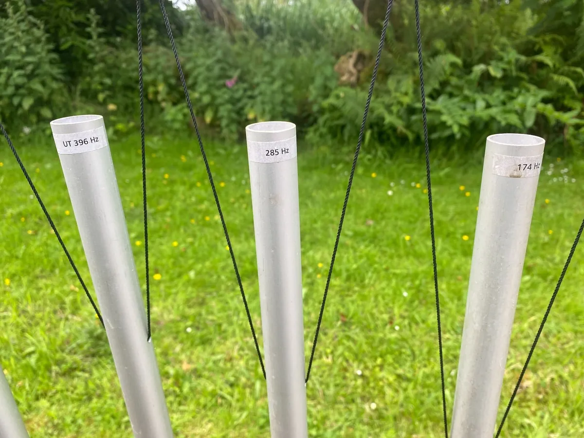 Solfeggio Sound Chimes with Home Made Wooden Stand - Image 2