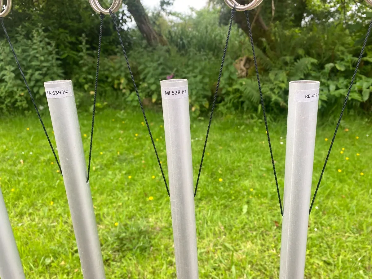 Solfeggio Sound Chimes with Home Made Wooden Stand - Image 3