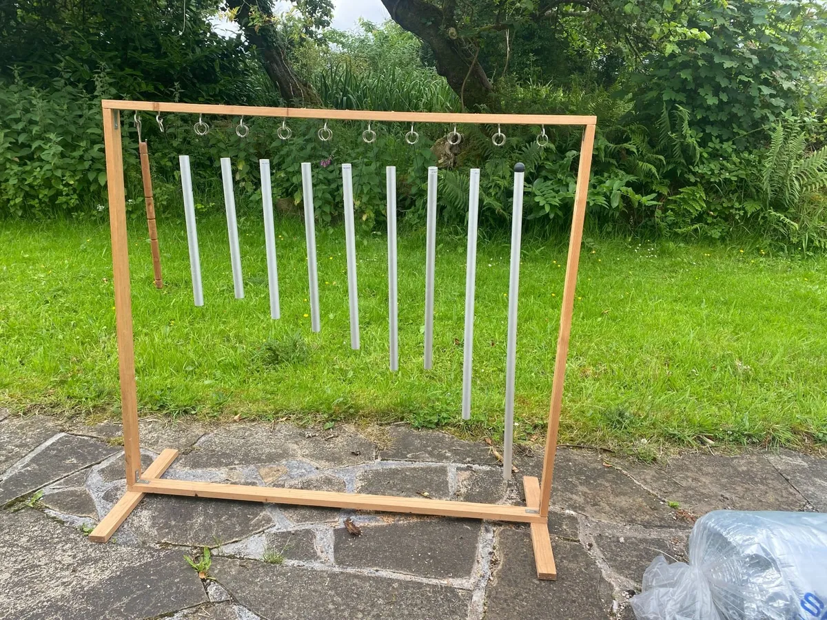 Solfeggio Sound Chimes with Home Made Wooden Stand - Image 1