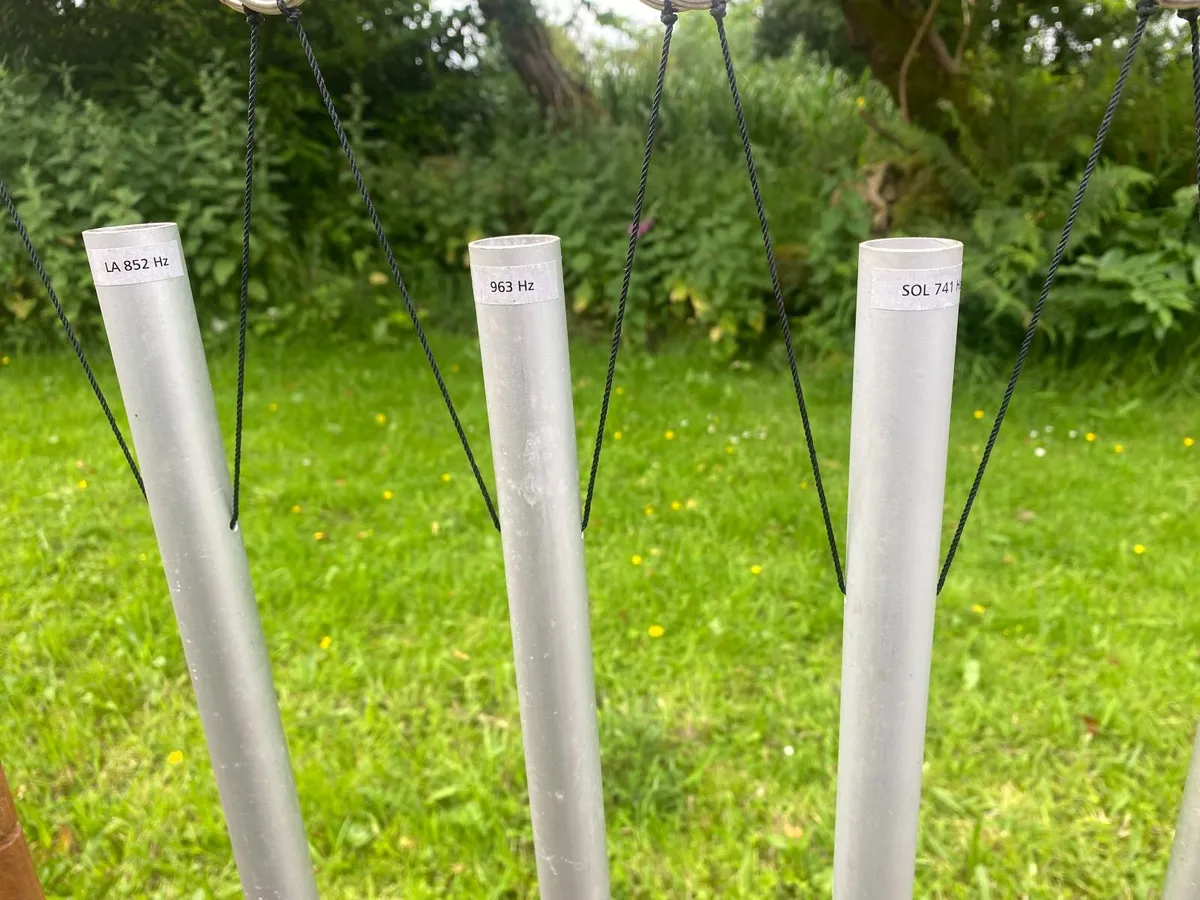 Solfeggio Sound Chimes with Home Made Wooden Stand - Image 4