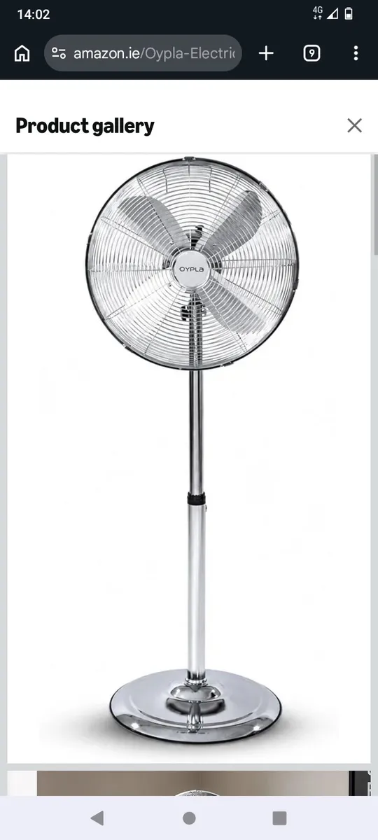 FREE POSTAGE 16" Inch Chrome Metal Pedestal fan - Image 3