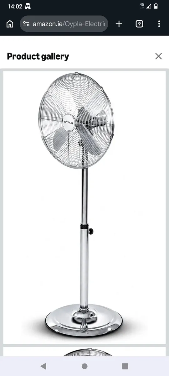 FREE POSTAGE 16" Inch Chrome Metal Pedestal fan - Image 4