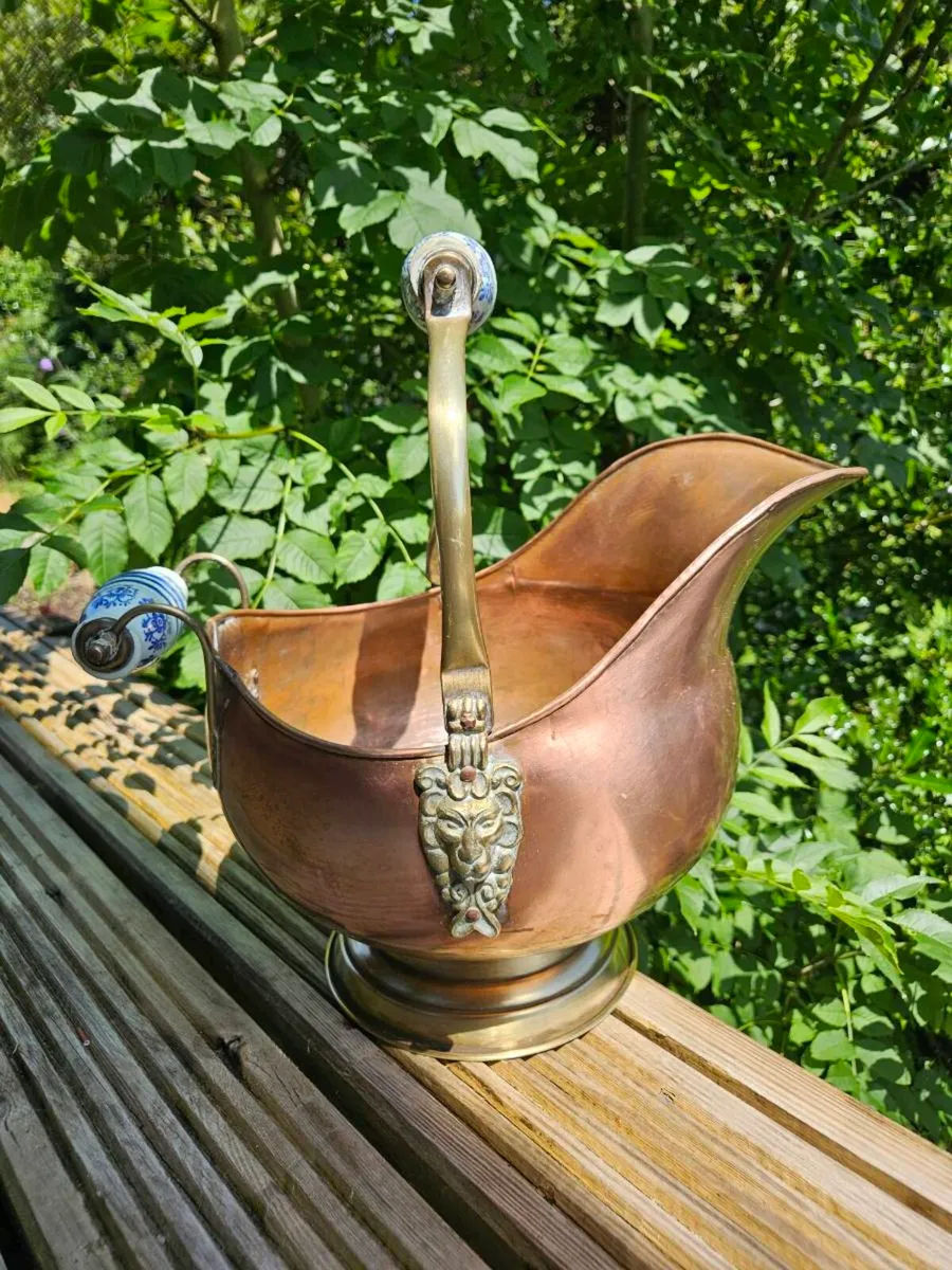 Antique Copper & Brass Coal Scuttle | Delivered - Image 1
