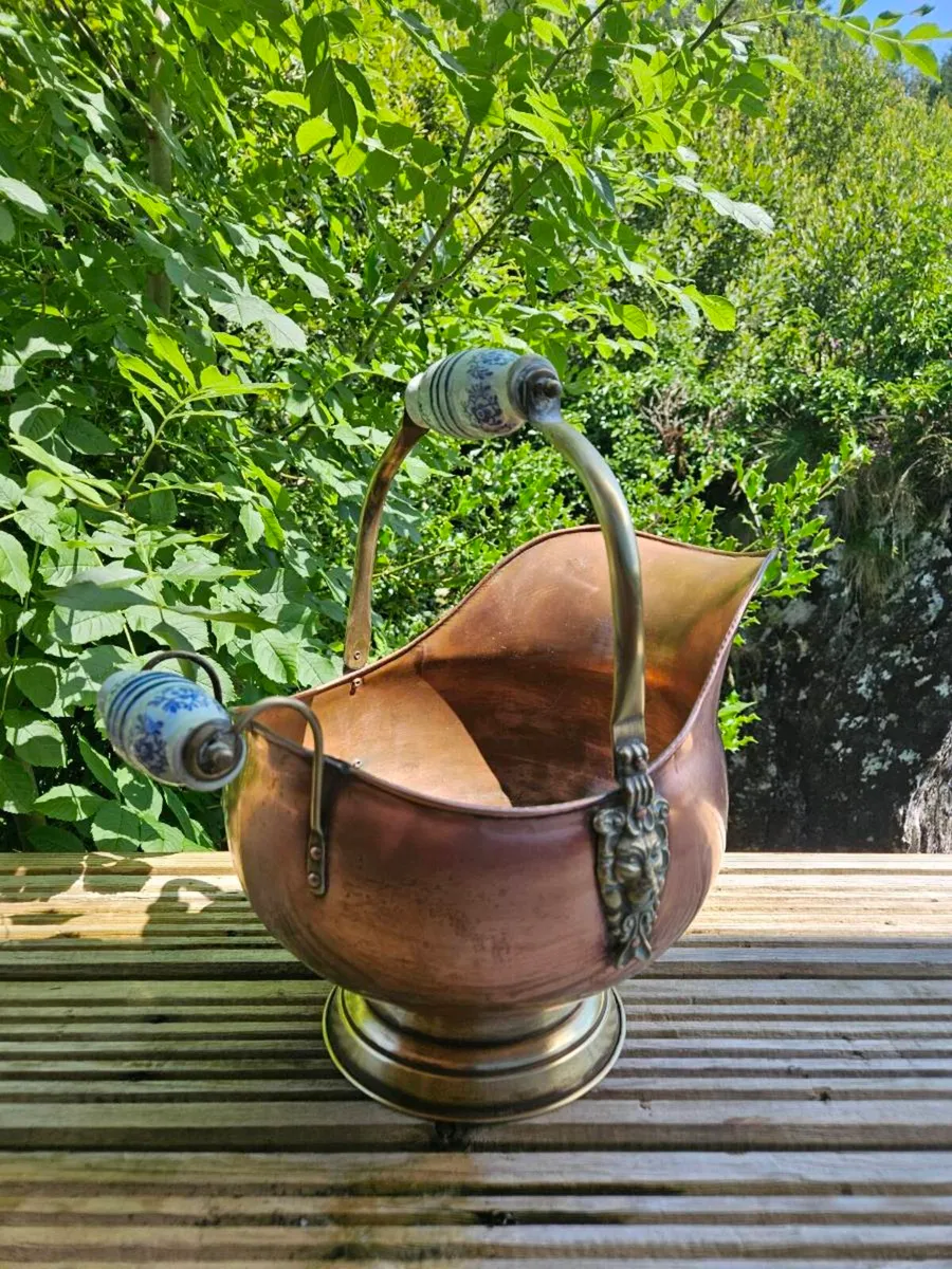 Antique Copper & Brass Coal Scuttle | Delivered - Image 2
