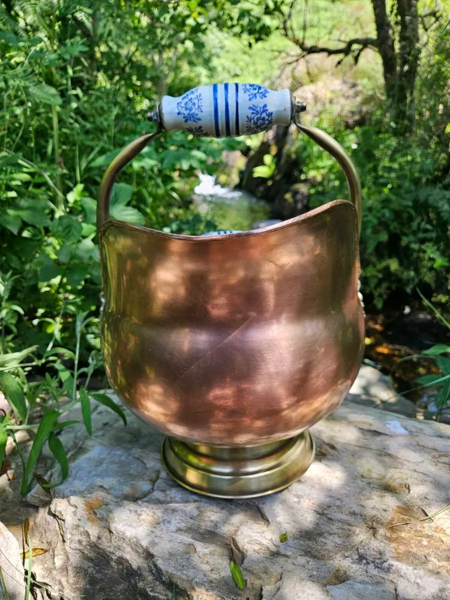 Antique Copper & Brass Coal Scuttle | Delivered - Image 4