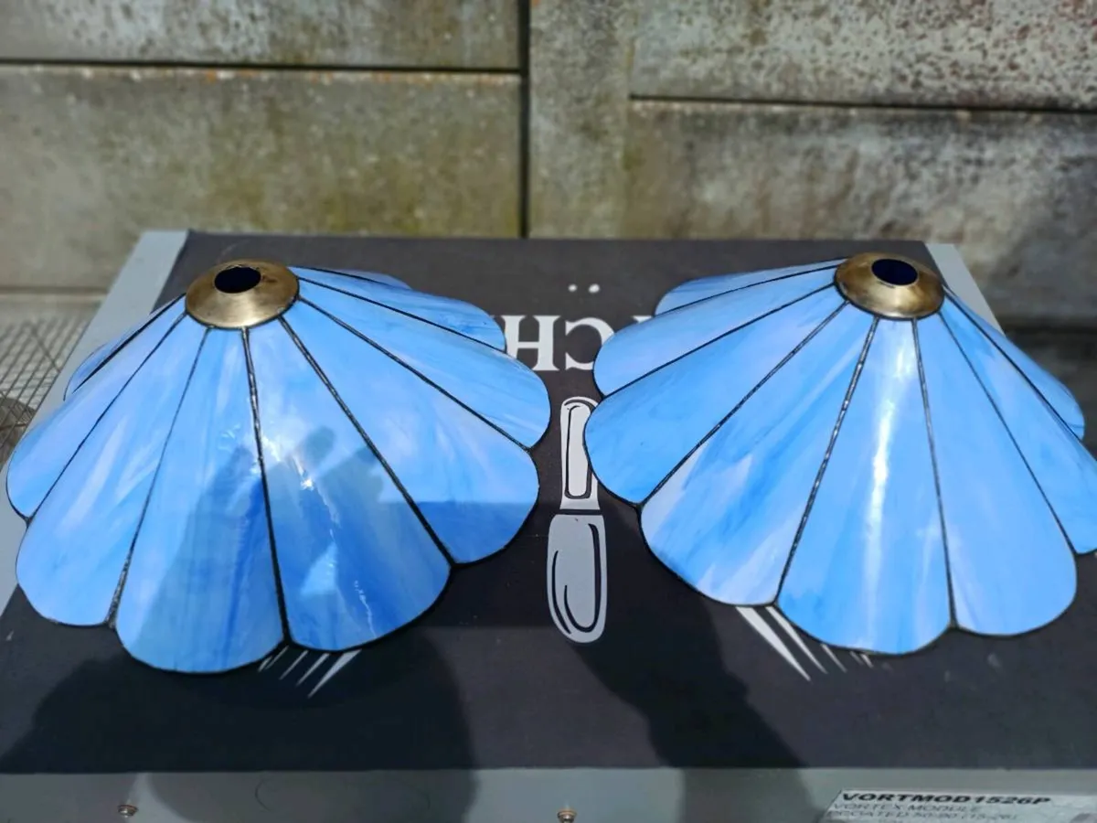 Vintage Stained Glass Ceiling Shades - Image 2