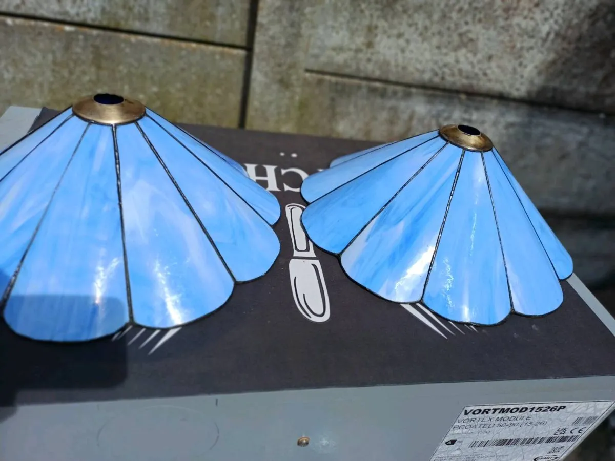 Vintage Stained Glass Ceiling Shades - Image 4