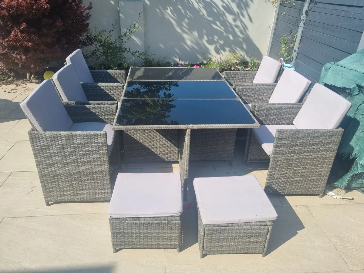 Garden dining rattan 6 seater set