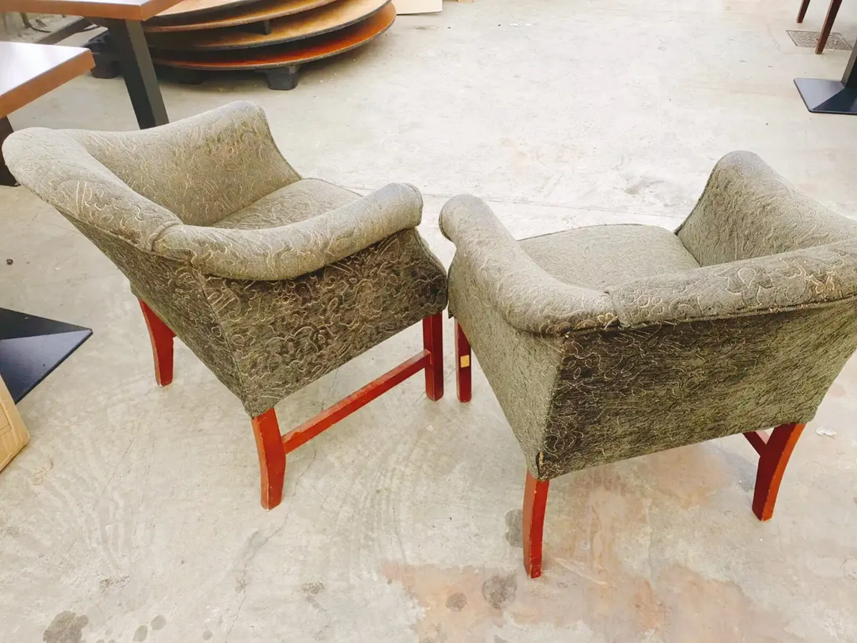 Solid hard wood leather chair - Image 2