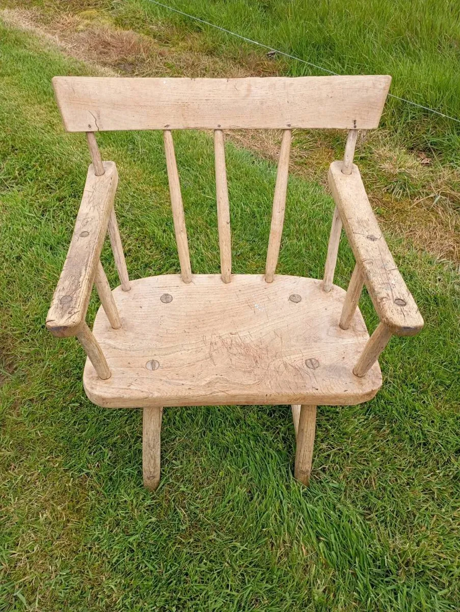 Rare Antique 19th Century Irish Hedge/Famine Chair - Image 2
