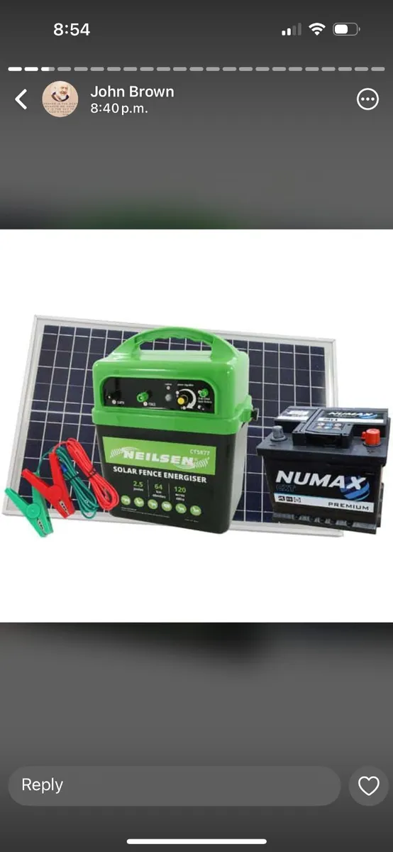 Nielsen Solar Powered Electric Fence & 12v Battery - Image 1